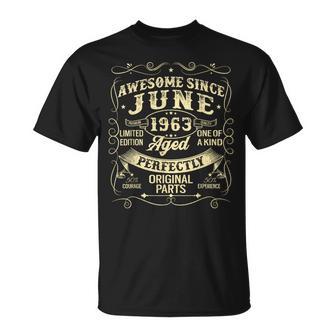 Awesomeince June 1963 Year Of Birth Birthday 1963Intage Tシャツ - Kawaiitshirt