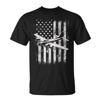 B-17 Fortalezaoladora Avión Militar Bandera Americana Ww2 Camiseta unisex - Regaloses