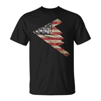 B-2 Bomber Stealth Aircraft Schematic American Flag B2 T-Shirt - Thegiftio UK