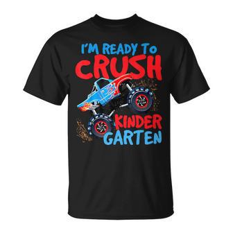 Back To School Boys First Day Of Kindergarten Monster Truck T-Shirt - Thegiftio UK