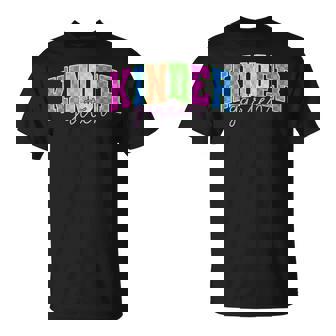 Back To School Neon Checkered Kindergarten Colorful Teacher T-Shirt | Mazezy