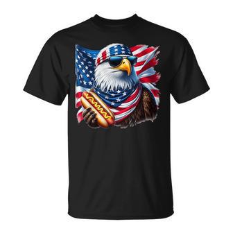 Bald Eagle Hotdog American Patriotic 4Th Of July T-Shirt - Thegiftio UK