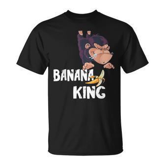 Bananen König Banana King Banane Äffchen Lustiger Obst Affe T-Shirt - Geschenkecke