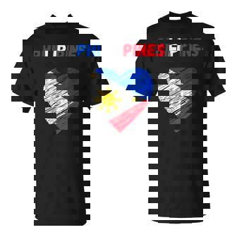 Bandera De Filipinas Con Diseño De Corazón De Filipinas Camiseta unisex - Regaloses