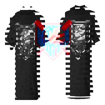 Baseball American Flag Patriotic Red White Blue 4Th Of July T-Shirt - Thegiftio