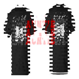 Baseball Auntie Coquette Bow Sport Lover Sister Mother's Day T-Shirt - Monsterry