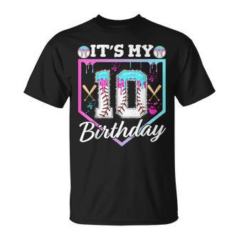 Baseball Drip 10 Year Old Ice Cream Drip 10Th Birthday Boy T-Shirt - Thegiftio