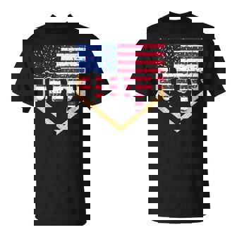 Baseball Ice Cream Drip 4Th Of July Red Blue & White Drip T-Shirt - Thegiftio