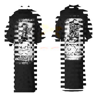 Baseball Mom Leopard Girls Baseball Mama T-Shirt - Monsterry