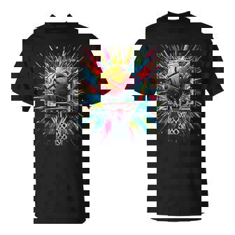 Basketball Tie Dye Color Splash Colorful Basketball Hoop T-Shirt | Mazezy