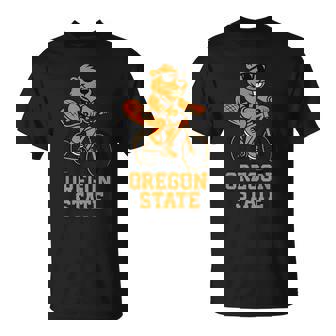 Beaver State Is Oregon State With Orange Beaver On A Bike T-Shirt - Thegiftio