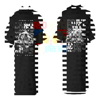 Beer Lovers America Red White And Brew Fourth Of July 4Th T-Shirt - Thegiftio