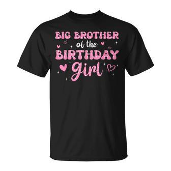 Big Brother Of The Birthday Pink Girl Matching Family T-Shirt - Thegiftio