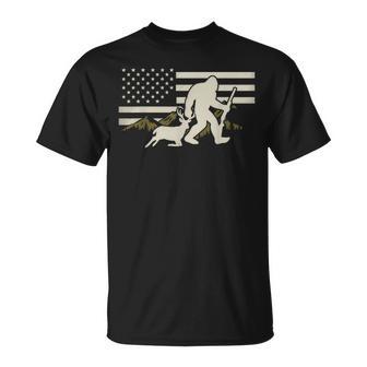 Bigfoot Deer Hunting Usa Flag Deer Hunting Buck Season T-Shirt - Thegiftio UK