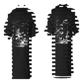 Bigfoot Guitar Campfire Alien Ufo Camping Sasquatch T-Shirt - Thegiftio