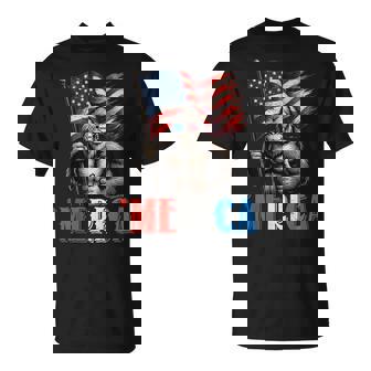Bigfoot Merica American Flag Patriotic 4Th Of July T-Shirt | Mazezy