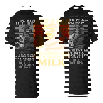 Bigfoot Papa Just A Dad Who Always Came Back With The Milk T-Shirt - Thegiftio UK