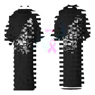 Bigfoot Pink Ribbon Breast Cancer Awareness Month Men T-Shirt | Mazezy