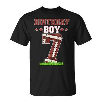 Birthday Boy 7 Football Lover Ball 7 Years Old Bday Party T-Shirt - Thegiftio UK