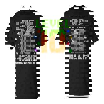 Birthday Boy Level 10 Unlocked 10Th Birthday Game Pixel T-Shirt | Mazezy