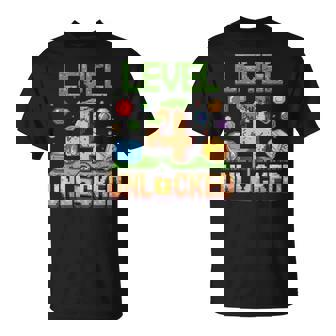 Birthday Boy Level 4 Unlocked 4Th Birthday Game Pixel T-Shirt - Monsterry