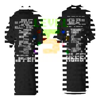 Birthday Boy Level 5 Unlocked 5Th Birthday Game Pixel T-Shirt - Monsterry