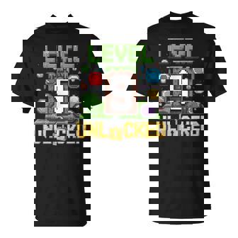 Birthday Boy Level 9 Unlocked 9Th Birthday Game Pixel T-Shirt - Thegiftio