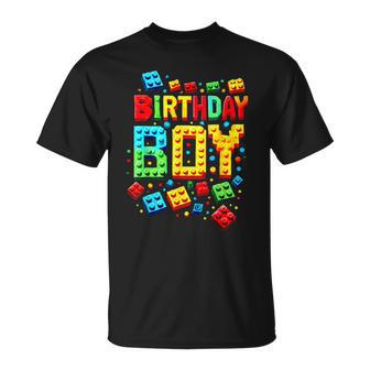 Birthday Boy Master Builder Building Blocks Bricks T-Shirt - Thegiftio UK