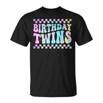 Birthday Twins Retro Matching Twin Birthday Boys Girls T-Shirt - Thegiftio UK