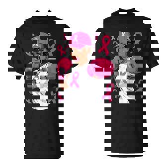 Black African American Fight Breast Cancer Pink Ribbon T-Shirt | Mazezy