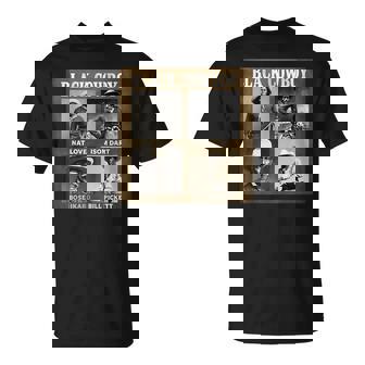 Black Cowboy Western Rodeo Melanin Black History Texas Retro T-Shirt - Thegiftio UK