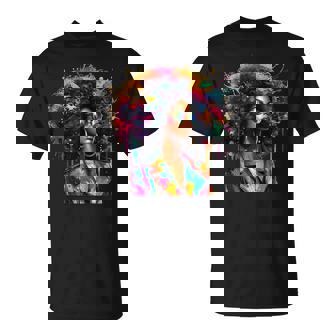 Black Melanin Queen Strong Afro African Dripping T-Shirt - Thegiftio