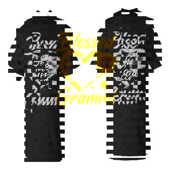 Blessed To Be Called Grammi Sunflower Heart Mother's Day T-Shirt - Thegiftio