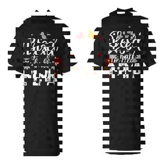 Blessed To Be Called Mema Butterfly Flower T-Shirt - Monsterry