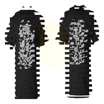 Boho Floral Foxglove Daisy Tulip Subtle Distressed Vintage T-Shirt | Seseable UK