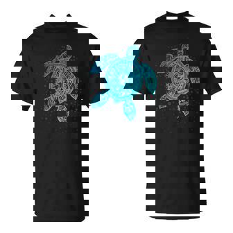 Boho Tiki ティールウミガメ 気泡付き 亀 Tシャツ - Kawaiitshirt