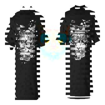 Bonitas Gafas De Buceo Para Amantes De Los Gatos Y Buceadores Camiseta unisex - Regaloses