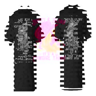 Boots And Bling It's A Cowgirl Thing Western Rodeo Cowgirl T-Shirt - Monsterry