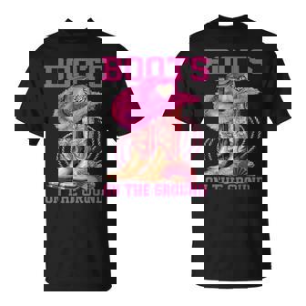 Boots On The Ground Cowgirl Linedance Boot Cowboy Western T-Shirt - Thegiftio