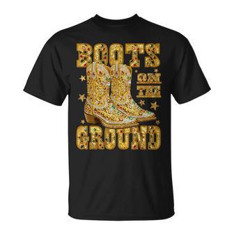 Boots On The Ground Cowgirl Linedance Boot Cowboy Western T-Shirt - Thegiftio