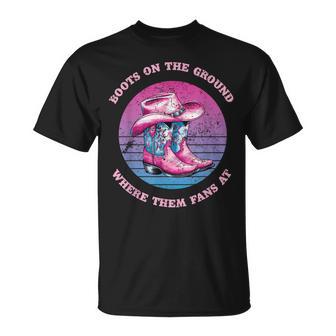 Boots On The Ground Fans Where Them Fans At Graphic T-Shirt - Thegiftio UK