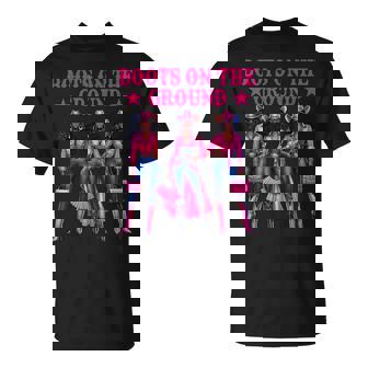 Boots On The Ground Fashion Western Melanin Black Cowgirl T-Shirt - Thegiftio