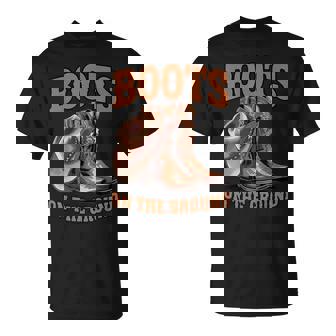 Boots On The Ground Western Cowgirl Rodeo Style T-Shirt | Mazezy