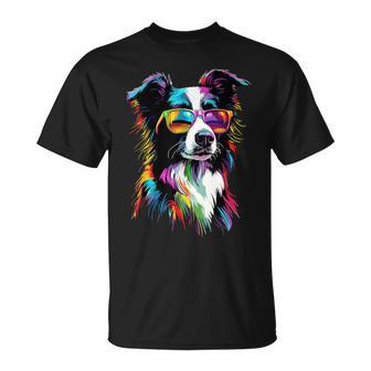 Border Collie Con Occhiali Daole Cani Carino Border Collie Maglietta - Novitaregali