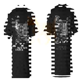 Bossy Paws 猫好き キジトラ白 猫ネタ 猫しもべ ツンデレ 猫飼い 猫オーナー 猫依存症 おもしろ Tシャツ - Kawaiitshirt