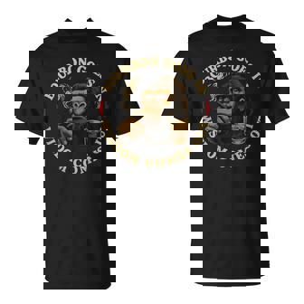 Bourbon Goes In Wisdom Comes Out Monkey Whiskey On Back T-Shirt | Seseable CA