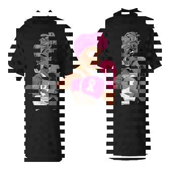 Breast Cancer Awareness African American Afro Pink Ribbon T-Shirt - Thegiftio