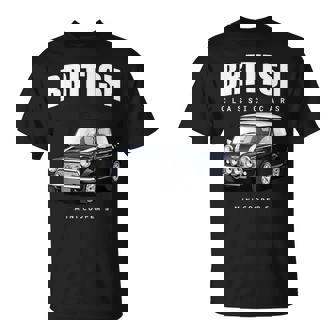 British Classic Car ダークブルー ミニスポーツカー Tシャツ - Kawaiitshirt