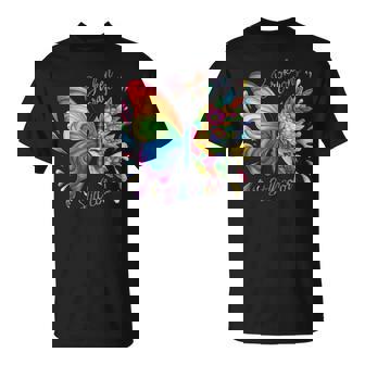 Broken Crayons Still Colors Mental Health Rainbow Butterfly T-Shirt | Mazezy