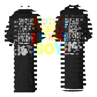 Brother Of The Birthday Boy Building Block Bday Party T-Shirt - Thegiftio